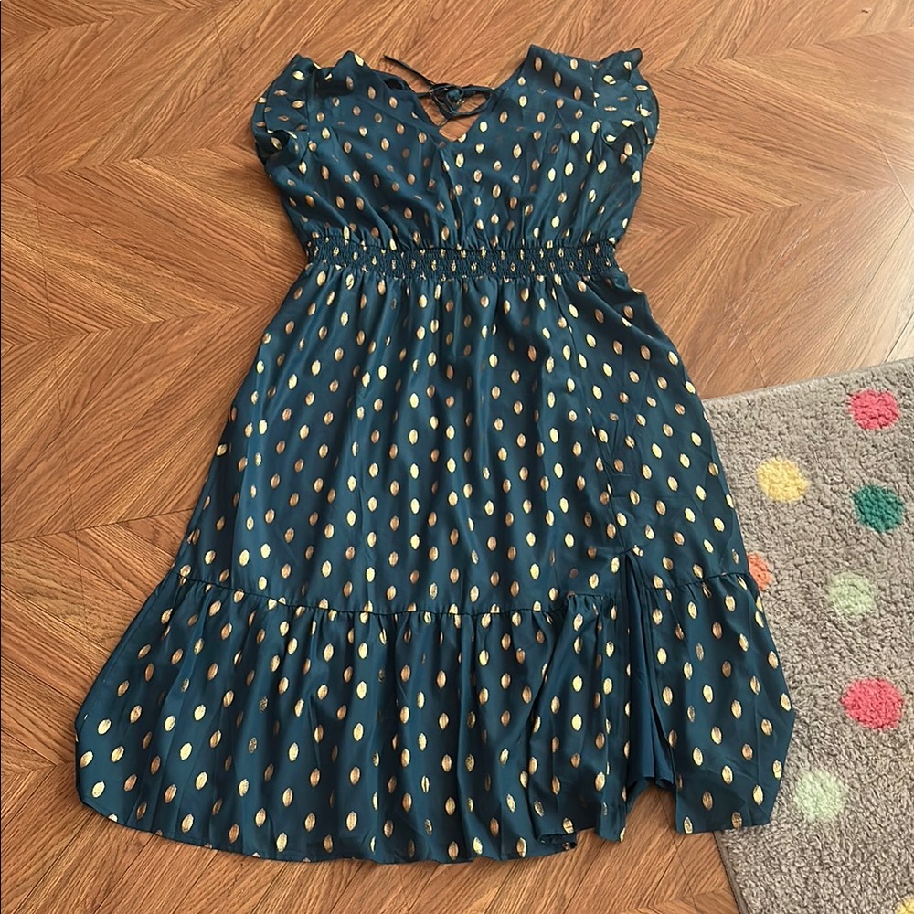 Grace Karin Green and Blue Halter Midi Sundress
